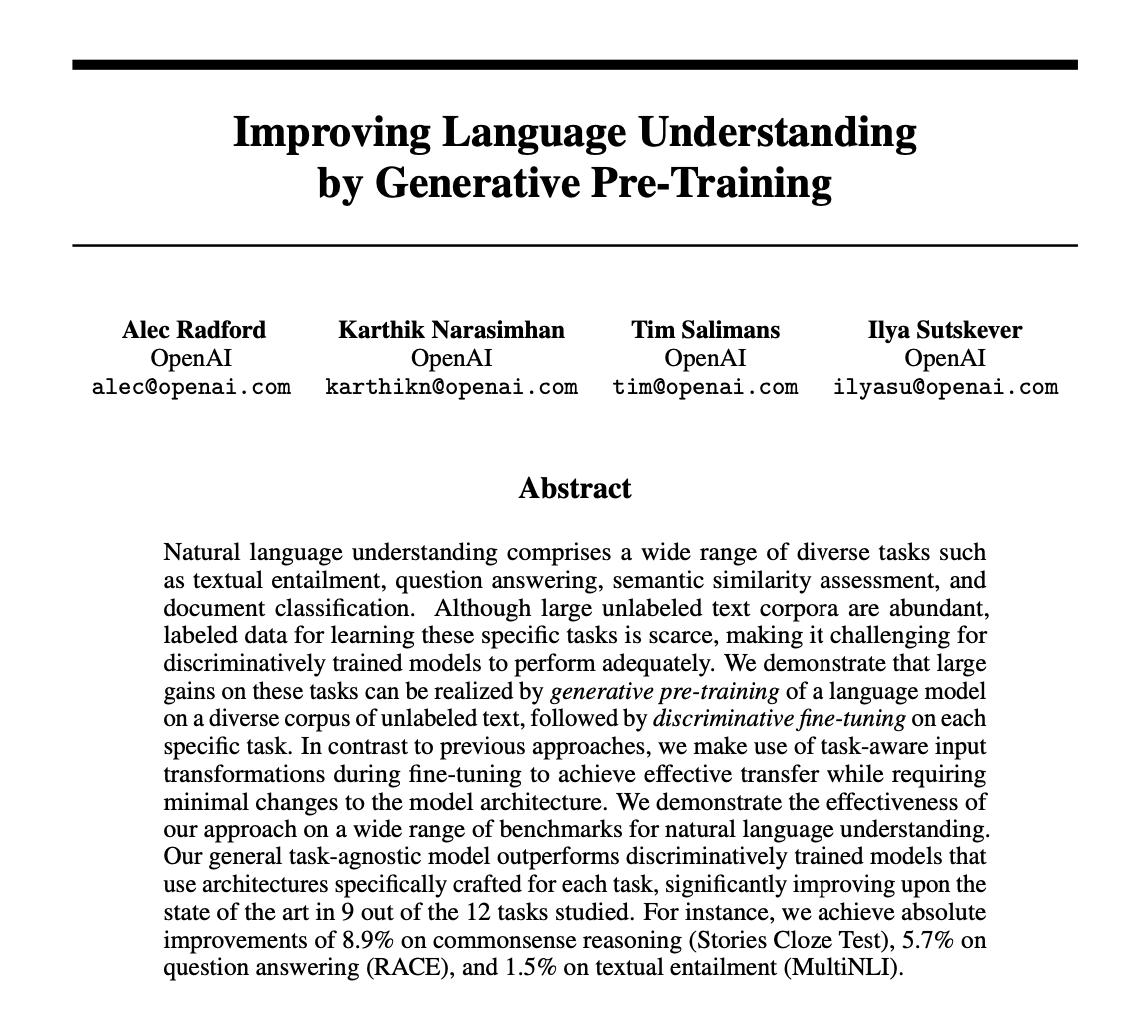 GPT-1 paper