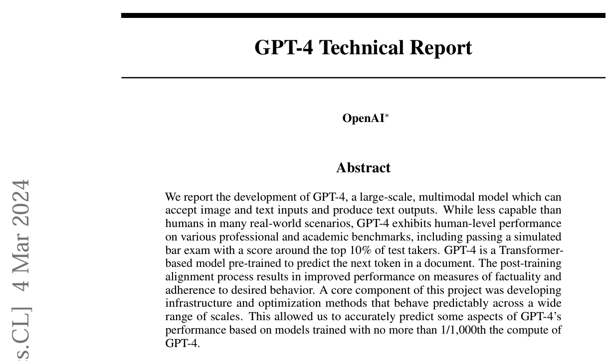 GPT-4 technical report